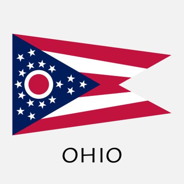 Beyaz arka plan üzerinde izole, Amerika'nın Ohio Devlet bayrağı.