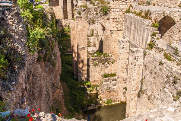 Ancient Pool of Bethesda ruins. Old City Jerusalem, Israel. — Stock Photo, Image