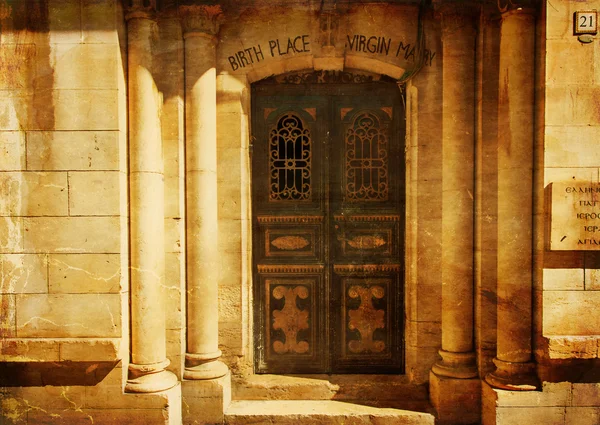 Local de nascimento da virgem Maria na cidade velha de Jerusalém. Israel — Fotografia de Stock