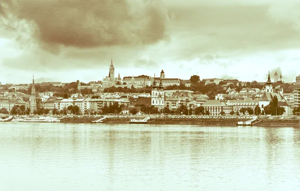 Vista lado Buda de Budapest. Estilo vintage —  Fotos de Stock