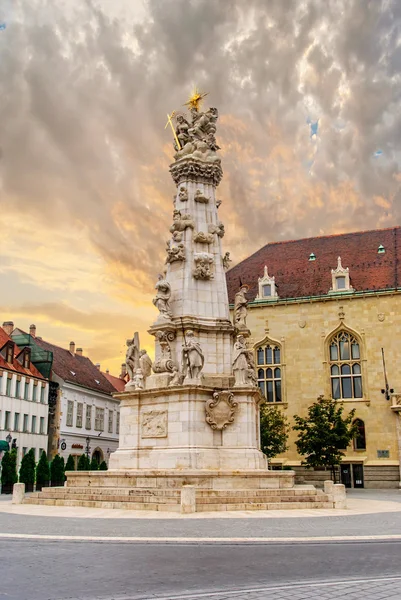 Budapeşte Macaristan Holy Trinity heykeli — Stok fotoğraf