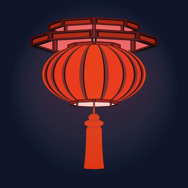 Красный китайский фонарь. — стоковый вектор