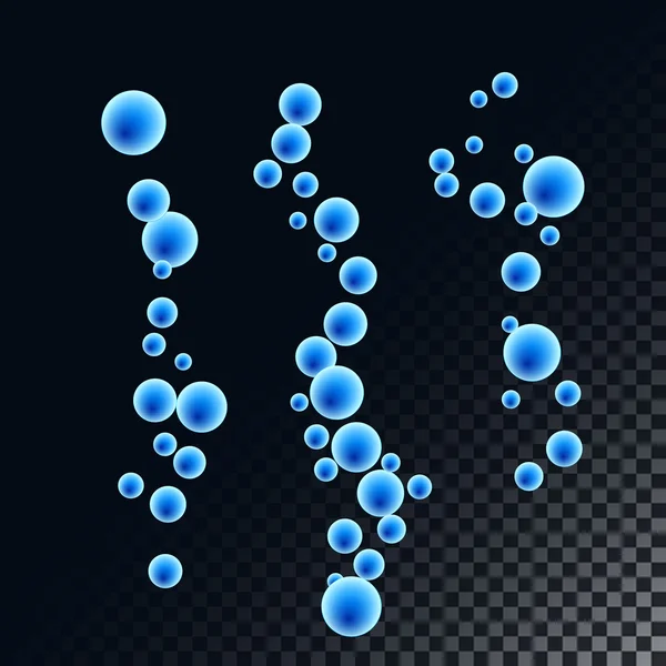 Vektor glänzende Blasen auf schwarzem Hintergrund — Stockvektor