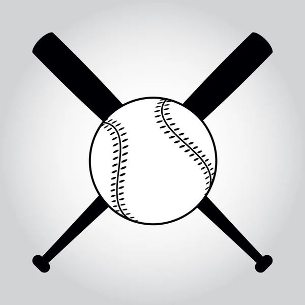 Cruzado béisbol murciélagos y pelota . — Vector de stock