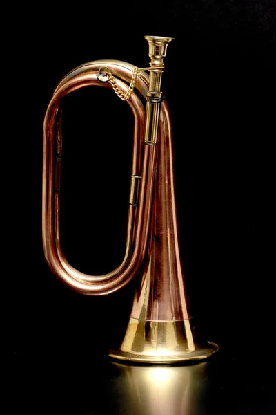 Bugle on Black — Stock Photo, Image