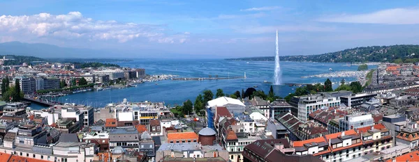 Panoramic Aerial View Geneva Beautiful Summer Day — Stock Photo, Image