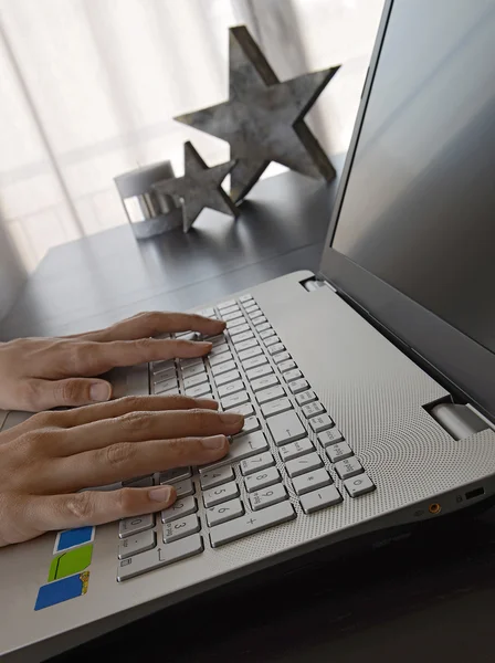 Laptop in an elegant design office — Stock Photo, Image