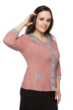 Bir bluz güzel esmer kadın