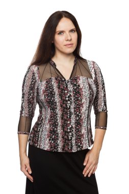 Bir bluz güzel esmer kadın