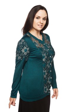 Bir bluz güzel esmer kadın