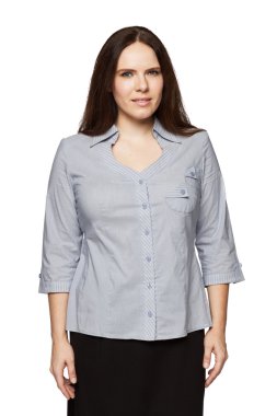 Bir bluz güzel esmer kadın