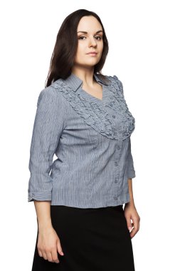 Bir bluz güzel esmer kadın