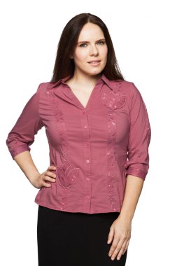 Bir bluz güzel esmer kadın