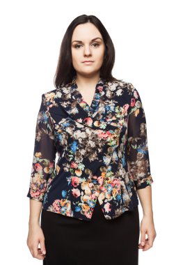 Bir bluz güzel esmer kadın