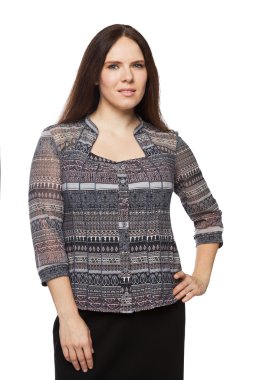 Bir bluz güzel esmer kadın