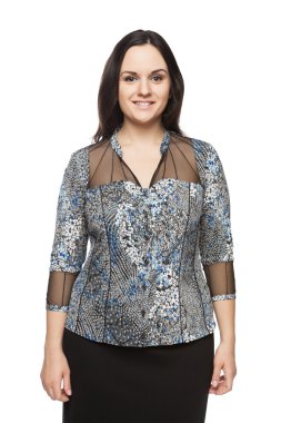 Bir bluz güzel esmer kadın