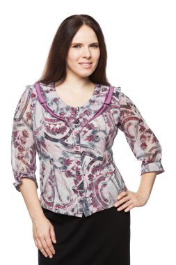 Bir bluz güzel esmer kadın