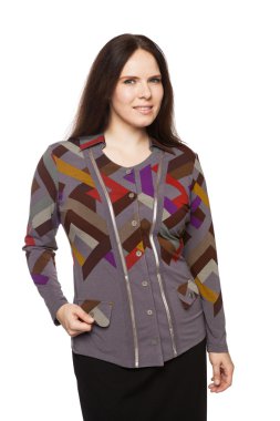 Bir bluz güzel esmer kadın