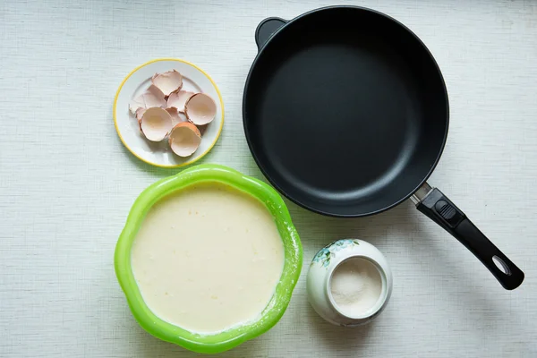 Zutaten für hausgemachte Pfannkuchen — Stockfoto