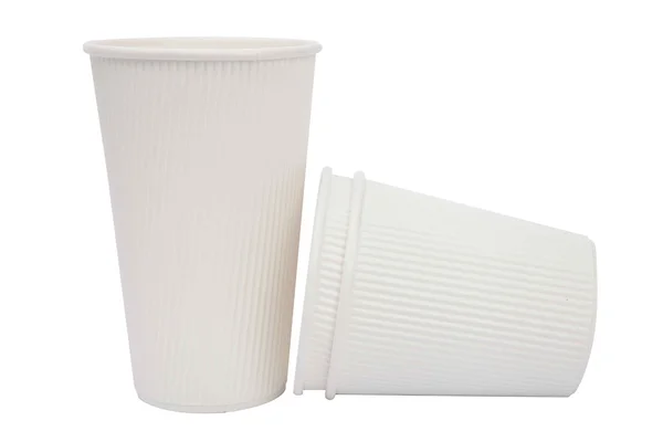Tazas de cartón blanco para bebidas calientes — Foto de Stock