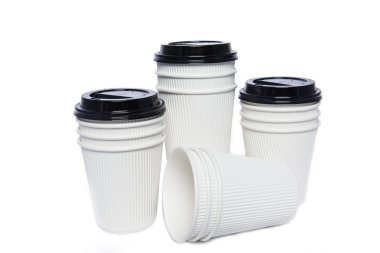 Beyaz karton bardak sıcak ve soğuk içecekler için