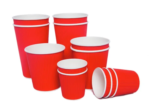 Kırmızı karton bardak sıcak ve soğuk içecekler için