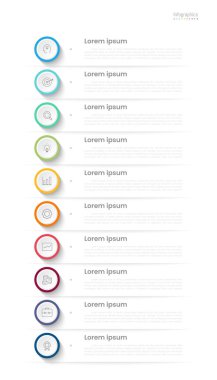 İş verileriniz için Infographic 10 seçenekleri tasarım elemanları. Vektör İllüstrasyonu.