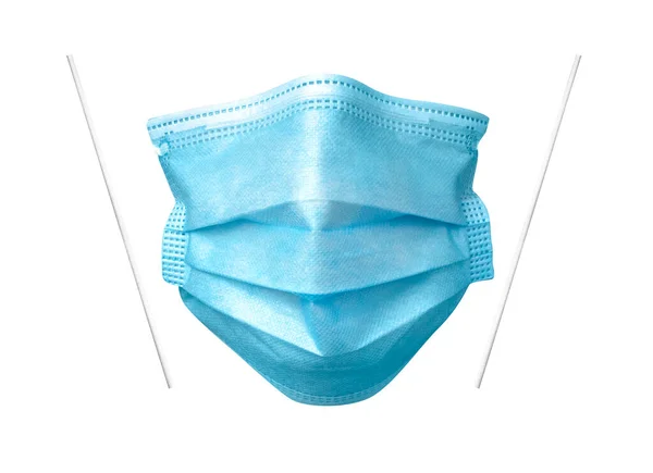白に隔離された高品質の医療面マスク ループが含まれています 医療用マスクは ウイルス 特にコロナウイルス Covid から保護するために使用されます 顔全体図 — ストック写真