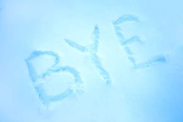 Text Bye Geschrieben Auf Einer Schneefläche Konzept Zum Ende Des — Stockfoto