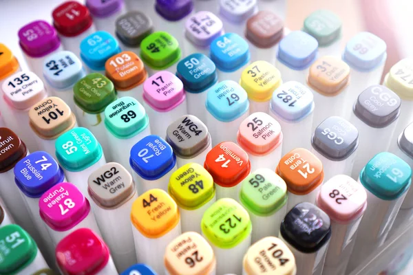 Marcadores Color Para Bosquejos Firmados Por Color —  Fotos de Stock