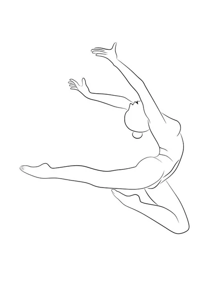 杂技演员 杂技演员 体操运动员 表演杂技和体操元素 矢量图像 — 图库矢量图片