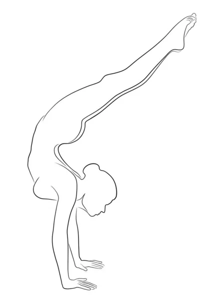 Artist Circ Acrobat Gimnast Interpretează Elemente Acrobatice Gimnastice Imagine Vectorială — Vector de stoc