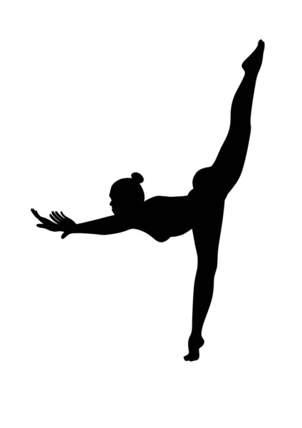 サーカスアーティスト アクロバット 体操選手は アクロバティックで体操的な要素を実行します ベクトル画像 — ストックベクタ