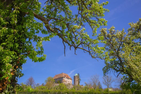 Castello Colmberg Primavera Nelle Alture Della Franconia Baviera Germania Meridionale — Foto Stock