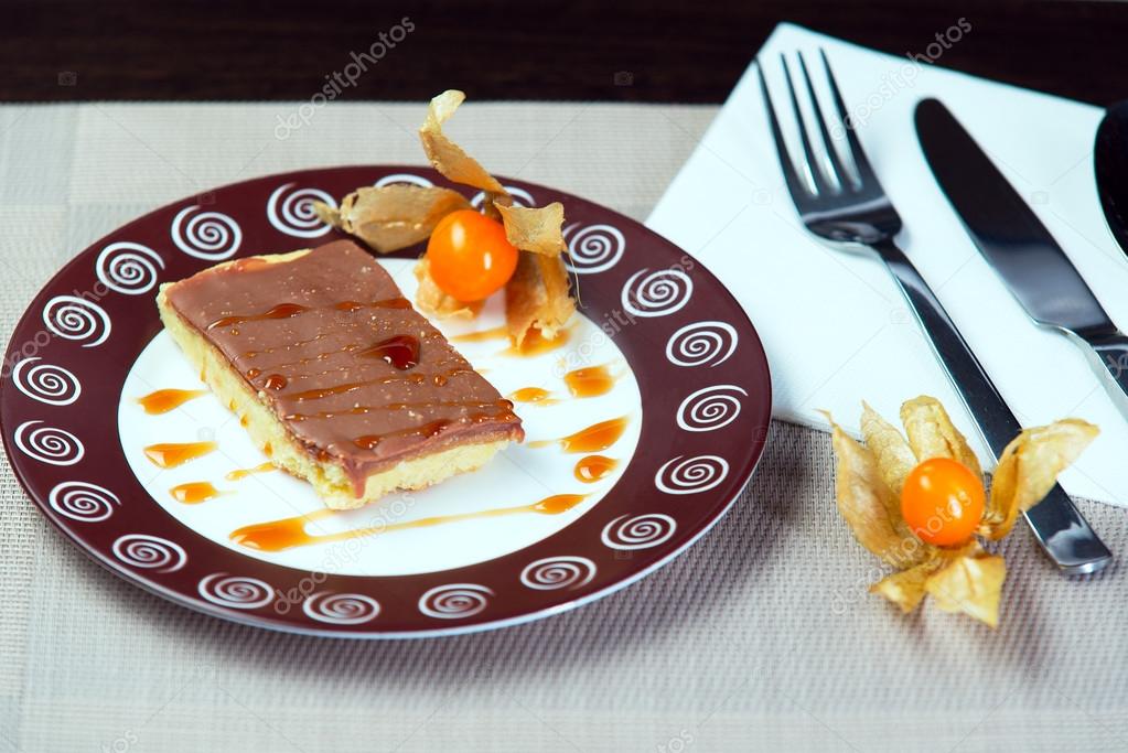 chocolate cake on a plate 