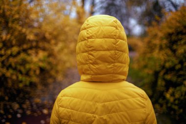 Merhaba Ekim. Sarı ceketli çocuk, sonbaharda şehir parkında gezinirken görülmüş..