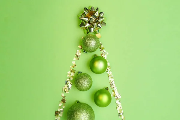 Feliz Navidad Piso Con Bolas Navidad Árbol Navidad Sobre Fondo — Foto de Stock