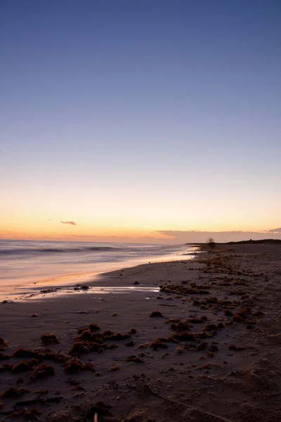 Krajobraz Plażą Zachodzie Słońca — Zdjęcie stockowe