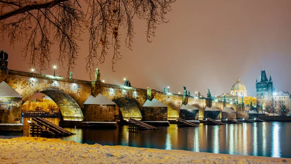 Paysage Avec Rivière Vltava Karlov Plupart Dans Prague République Tchèque — Photo