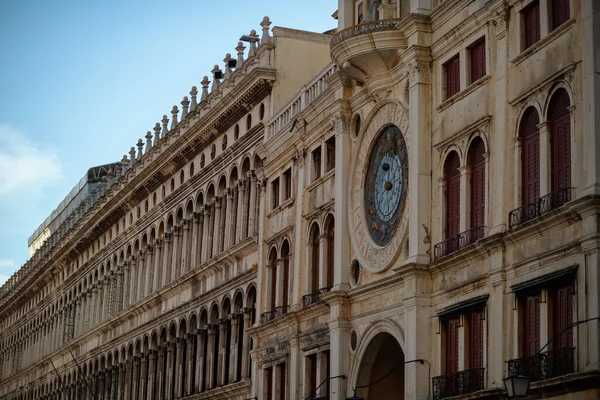 Foto Con Torre Del Reloj San Marcos Plaza San Marco — Foto de Stock