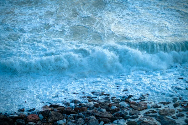 Foto Com Onda Mar Seixos — Fotografia de Stock