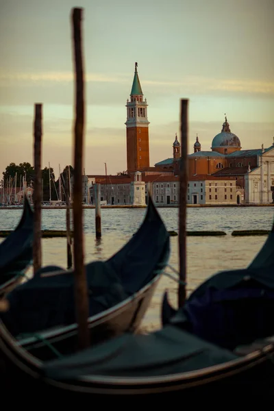 Подробная Съемка Гондолой Венеции Италия — стоковое фото