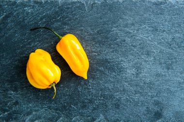 Portre üzerinde taş substrat üzerine sarı biber