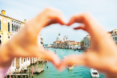 Santa maria della salute Venedik, İtalya ha şeklinde ezbere çerçeveli