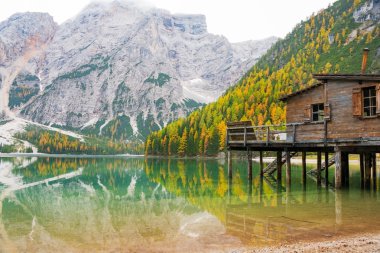 Lake braies, south tyrol, İtalya