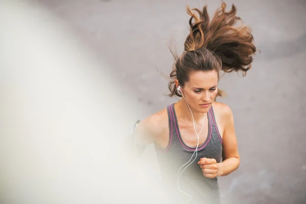 Kvinde runner set ovenfra - Stock-foto