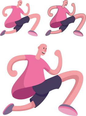 Koşan adam vektörü çizim tarzında izole edilmiş illüstrasyon