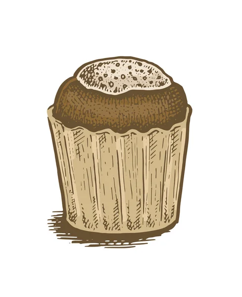 Colorida ilustración vectorial dibujada a mano de un pastel de chocolate — Vector de stock