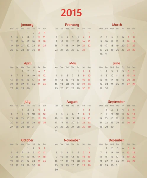 Αφηρημένη διάνυσμα πολυγωνικό ημερολόγιο — Διανυσματικό Αρχείο