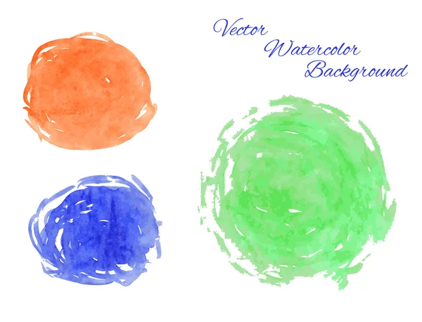 Set of abstract vector watercolor hand drawn shapes. — Stock Vector
